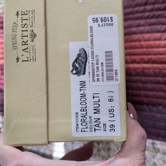 L'ARTISTE* Spring Step Floral Bloom painted wedge heel sandals velcro close sz 8 - Picture 17 of 17